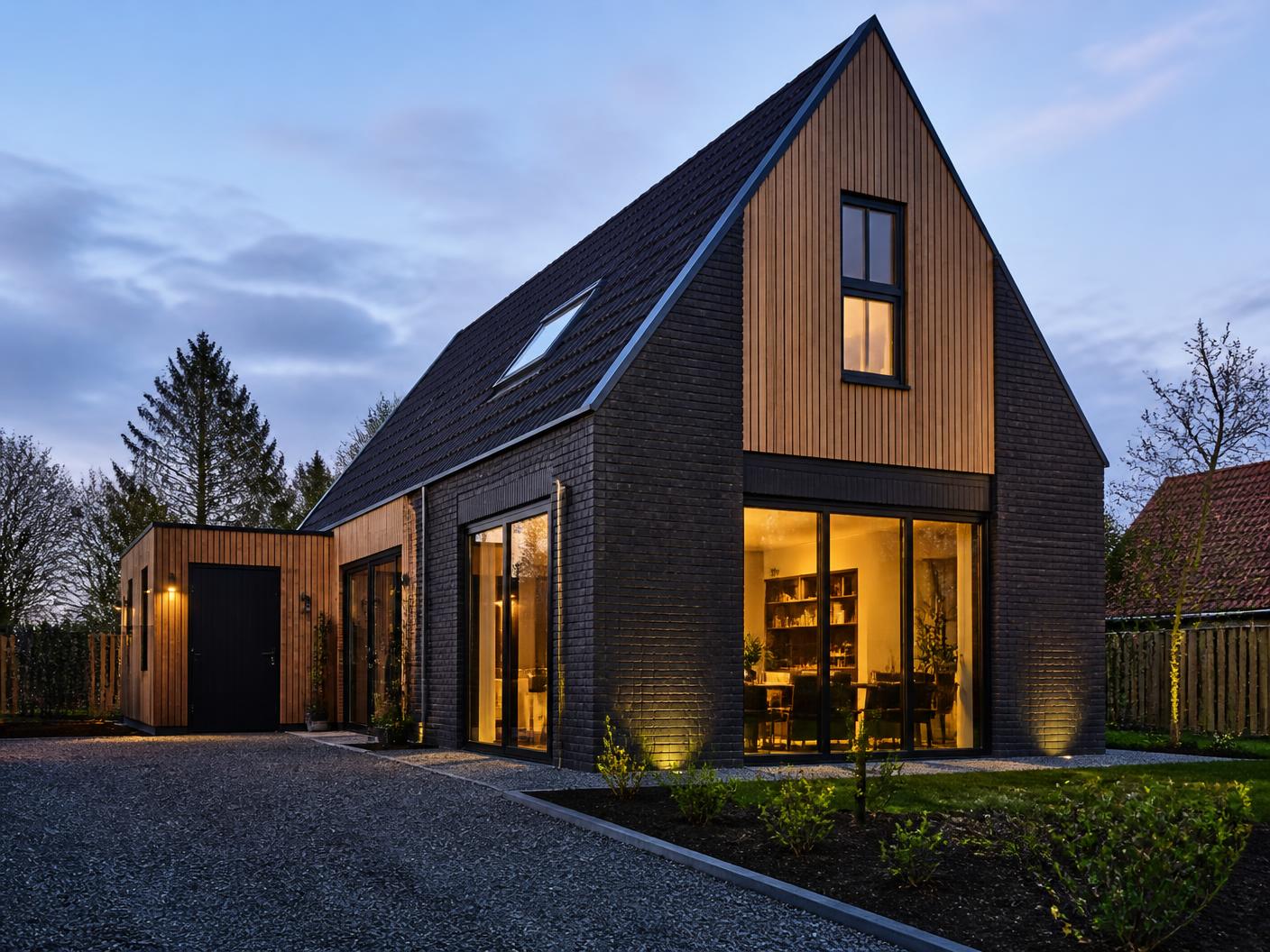 Woonhuis in baksteen en hout